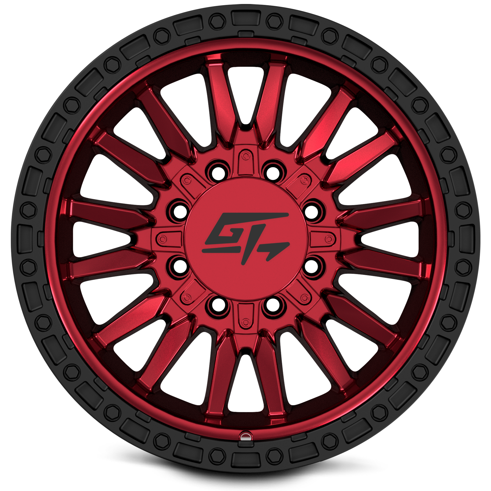 GT OFFROAD CHAMBER 18x12 8x165.1/8x180 -44 Black Ring / Anodized red centre