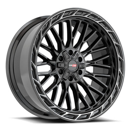 VORTEK VRP-502 20x9 5x127/5x139.7 12 Black Diamond Cut Ring W/ Dark Tint