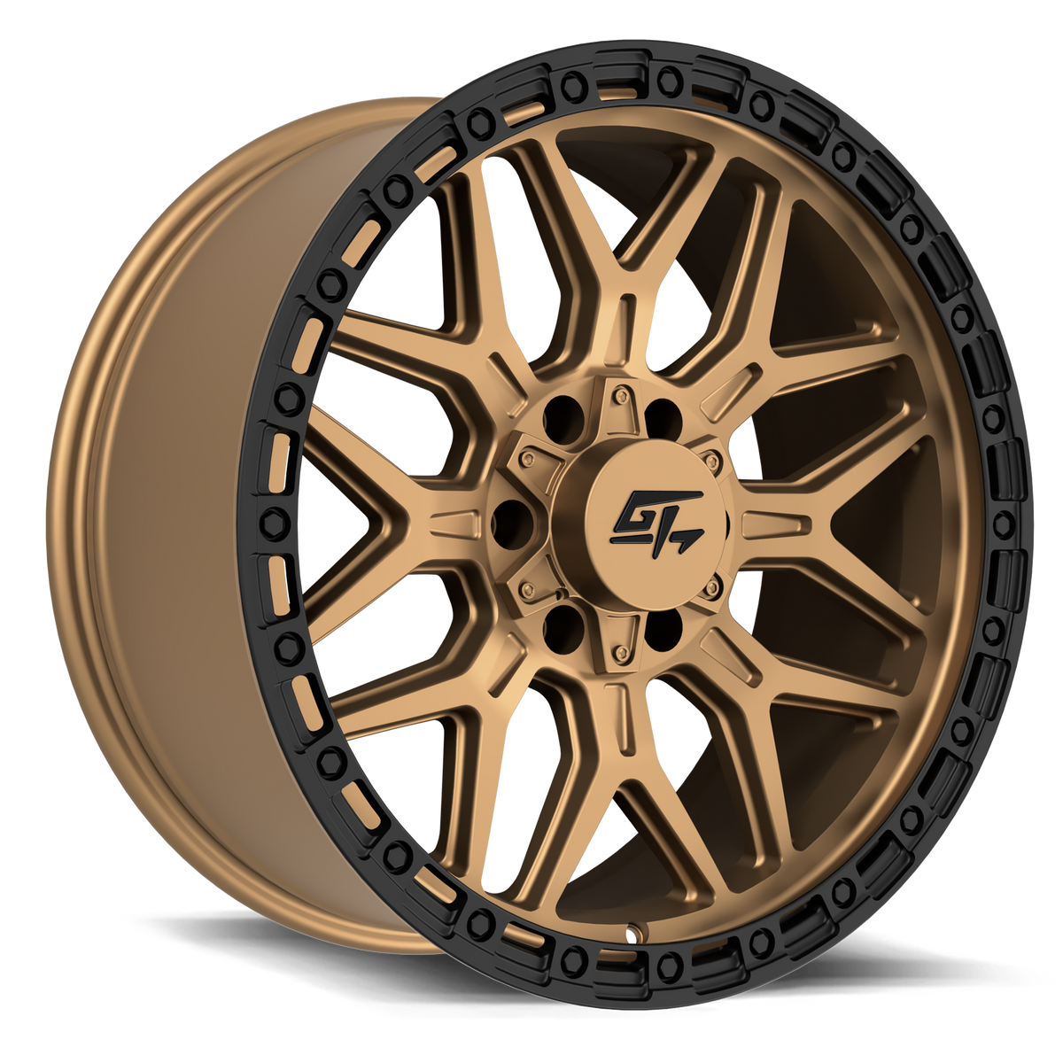GT OFFROAD Revolt 17x9 5x127 / 5x139.7 +12 Matte Bronze with Black Ring