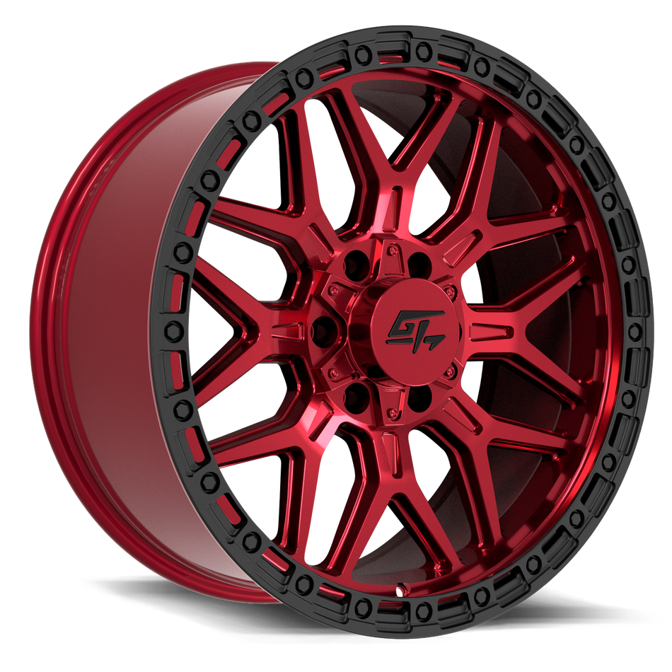 GT OFFROAD Revolt 18x9 5x127 / 5x139.7 -12 Red Anodized with Black Ring