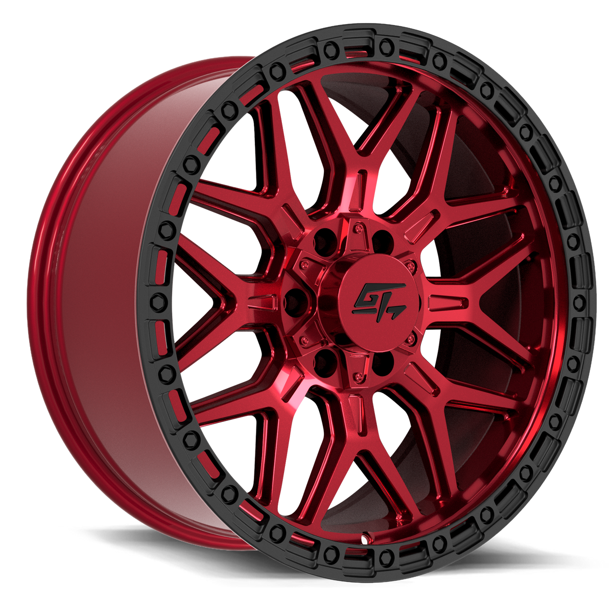 GT OFFROAD Revolt 20x10 6x135 / 6x139.7 -18 Red Anodized with Black Ring