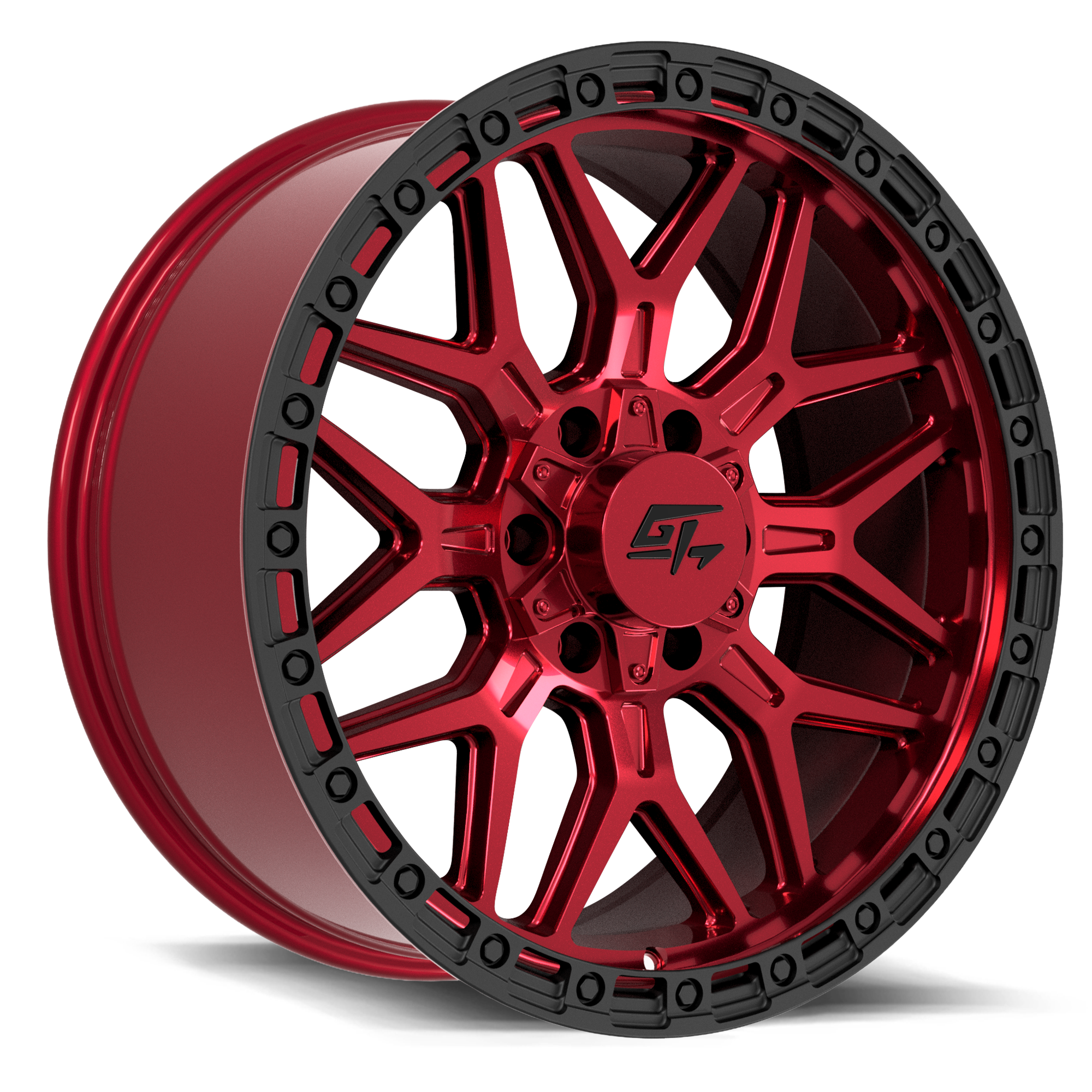 GT OFFROAD Revolt 20x10 5x127 / 5x139.7 -18 Red Anodized with Black Ring