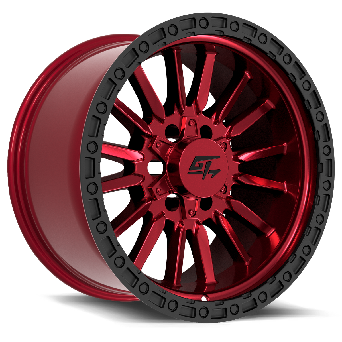 GT OFFROAD CHAMBER 18x12 8x165.1/8x170 -44 Black Ring / Anodized red centre