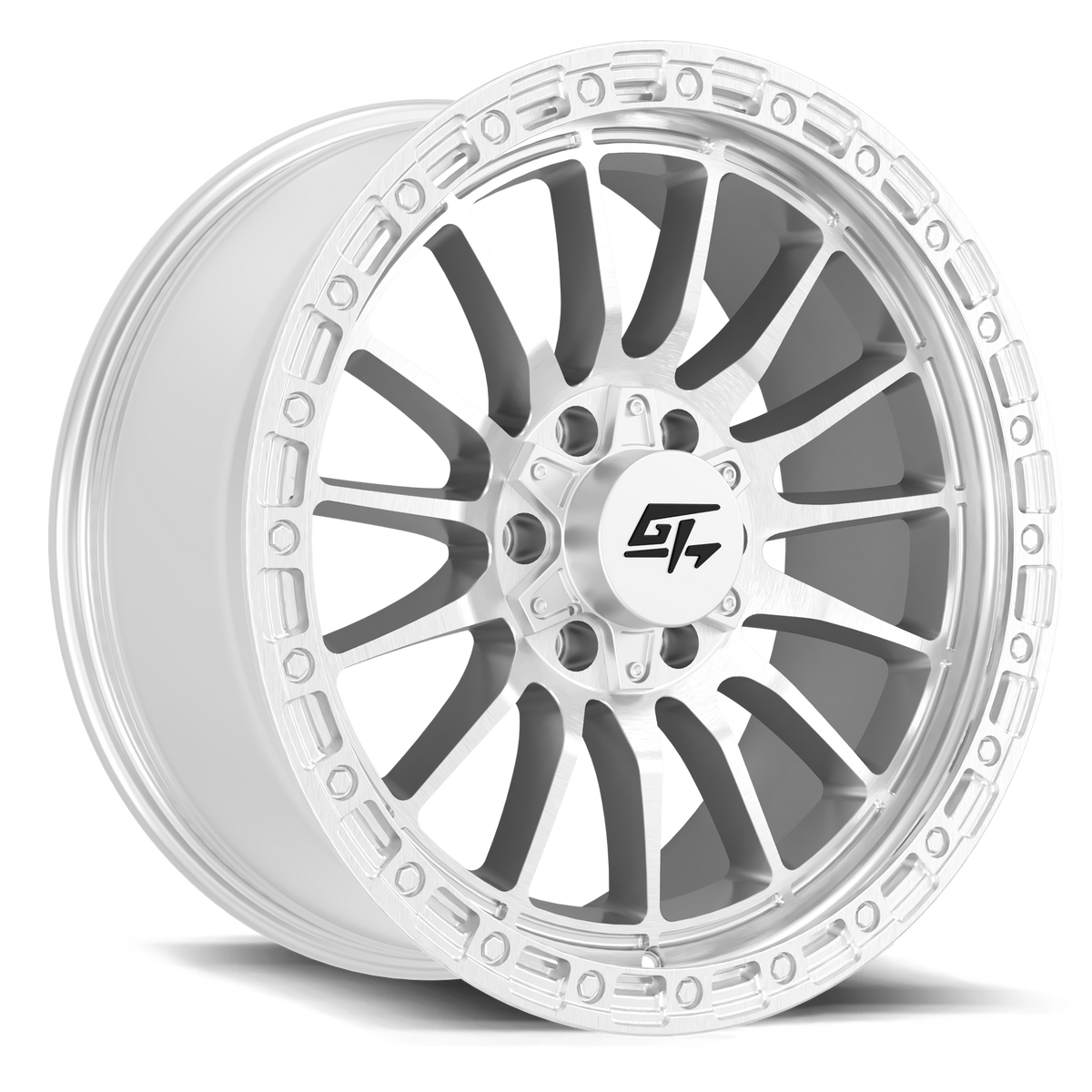 GT OFFROAD Renegade 17x9 5x127 / 5x139.7 -12 Hyper Silver Machined Face