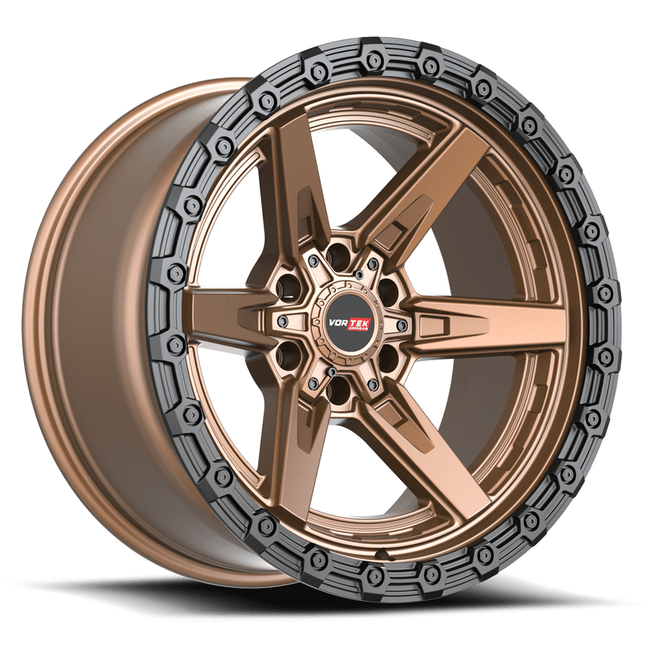 VORTEK VRT-602 18x9 6x135/6x139.7 -12 Matte Bronze With Black Bead Ring