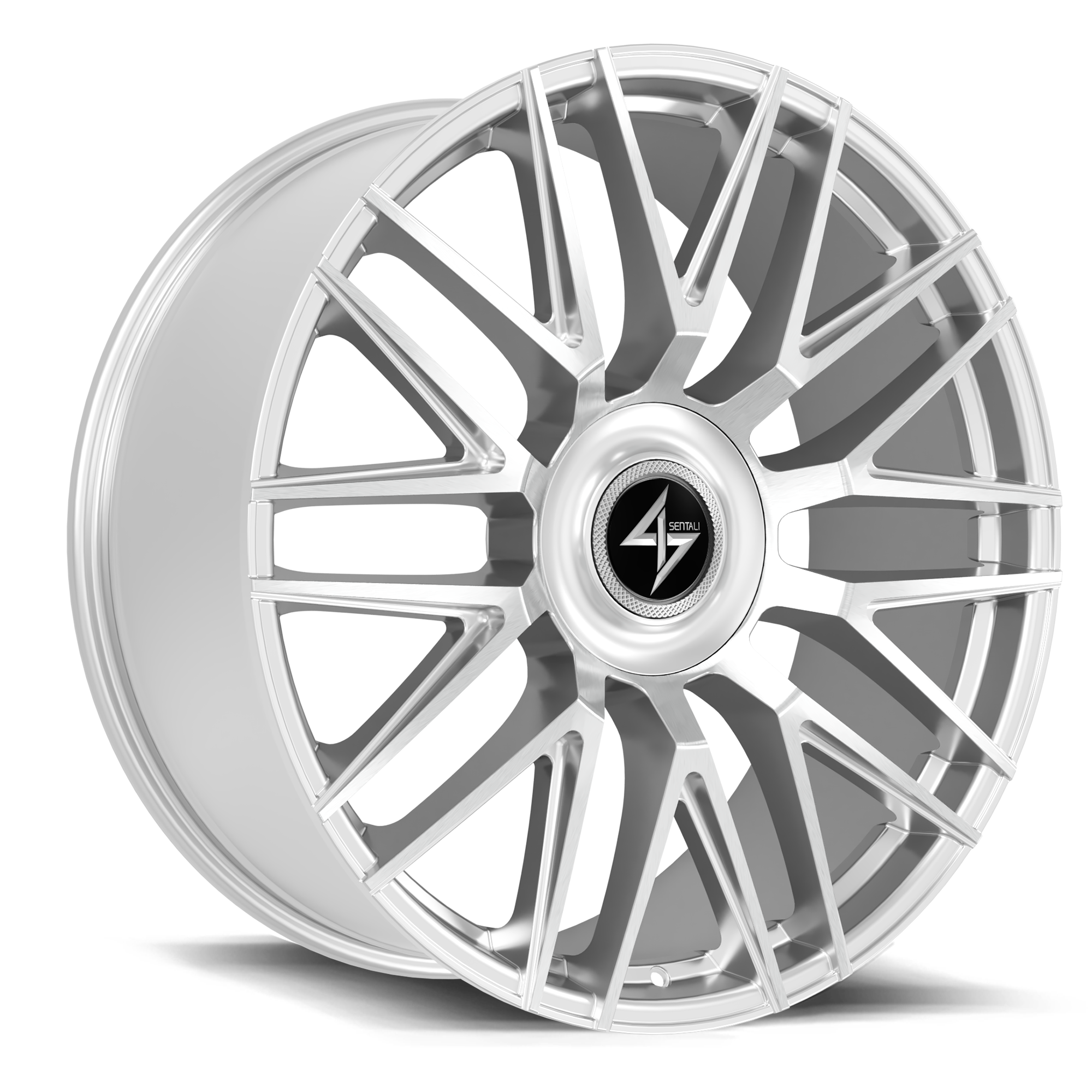 SENTALI LUXX Empire 24x10 5x127 / 5x120 +30 Hyper Silver Diamond Cut Face