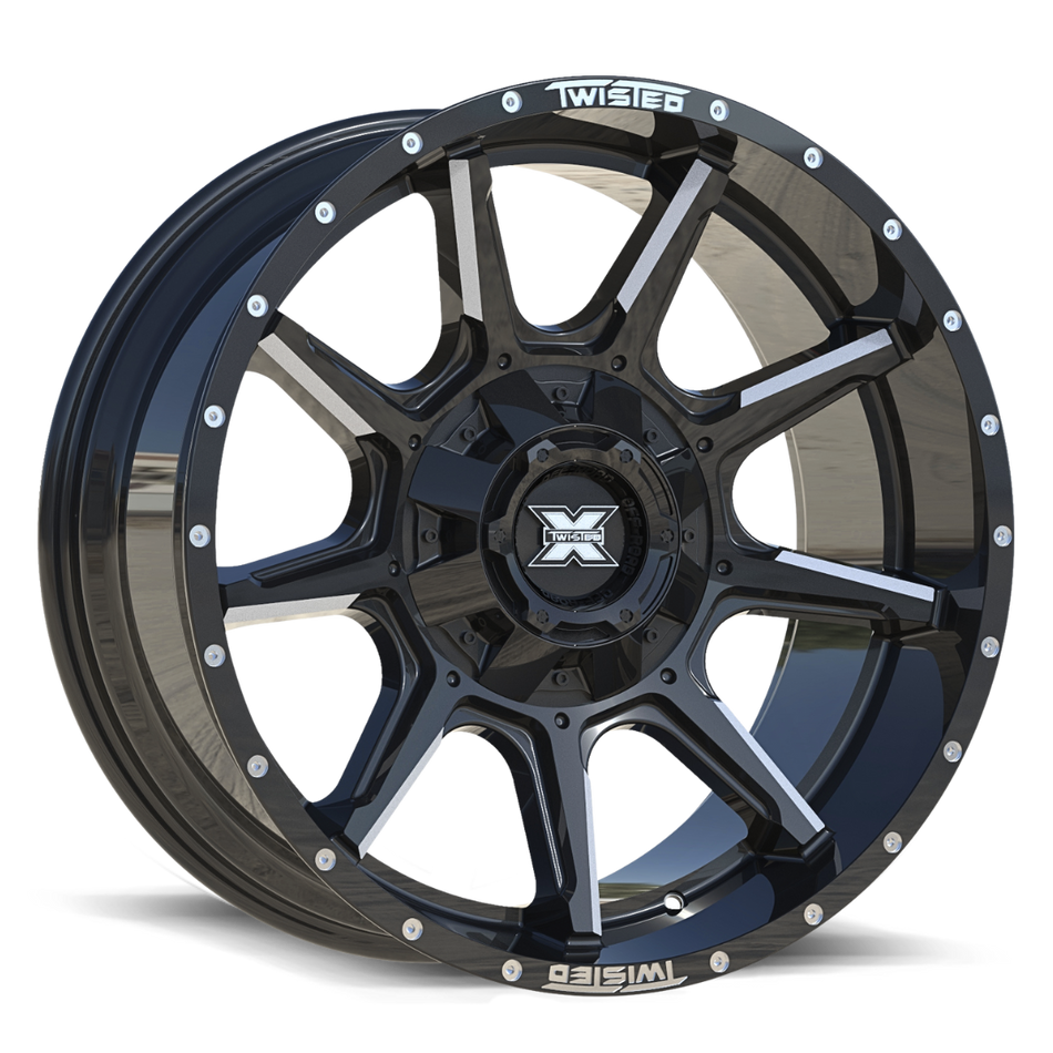 TWISTED OFF-ROAD TW2 20x10 5x127/5x139.7 -18 Gloss Black Milled