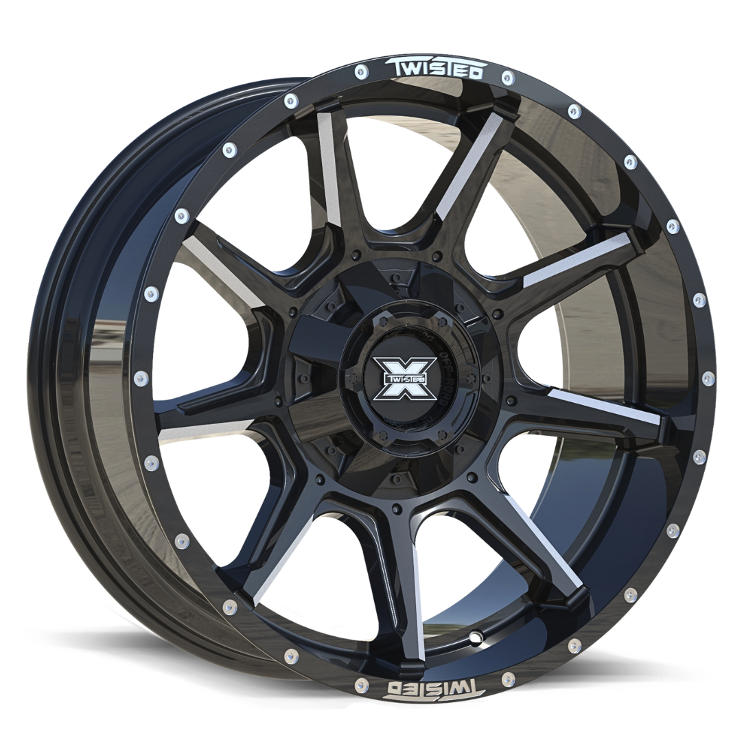 TWISTED OFF-ROAD TW2 22x12 5x127/5x139.7 -44 Gloss Black Milled