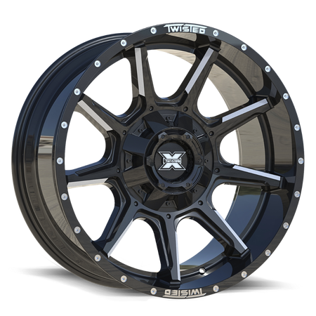 TWISTED OFF-ROAD TW2 22x12 5x127/5x139.7 -44 Gloss Black Milled
