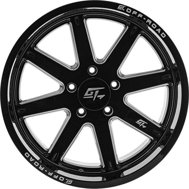 GT OFFROAD INVASION 24x12 6x135 -44 Gloss Black Milled