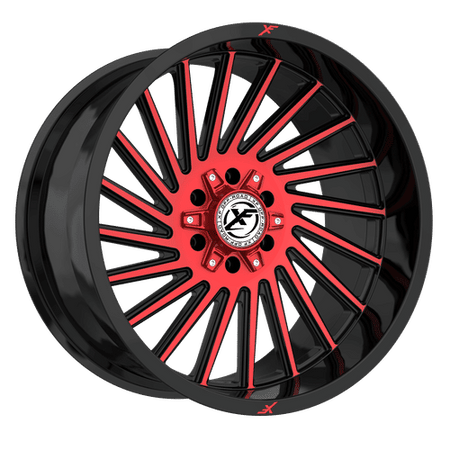 XF OFFROAD XF-239 20x9 8x165.1/8x170 12 Black Machined Red
