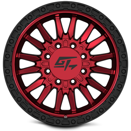 GT OFFROAD CHAMBER 18x10 5x127/5x139.7 -18 Black Ring / Anodized red centre