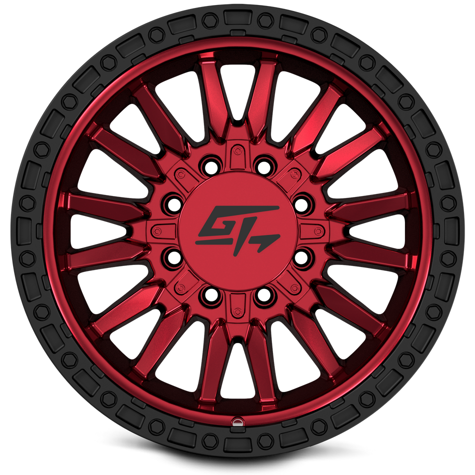 GT OFFROAD CHAMBER 18x10 8x165.1/8x170 -18 Black Ring / Anodized red centre