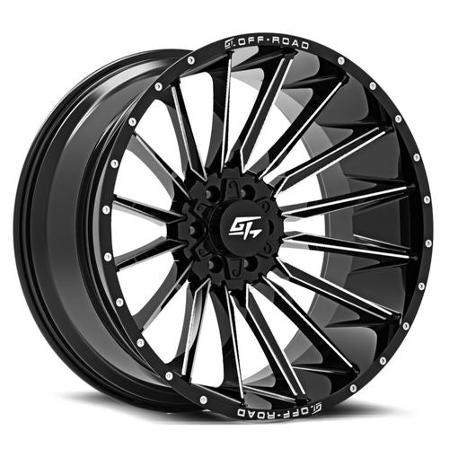 GT OFFROAD STARK 22x12 6x135/6x139.7 -44 Gloss Black Milled
