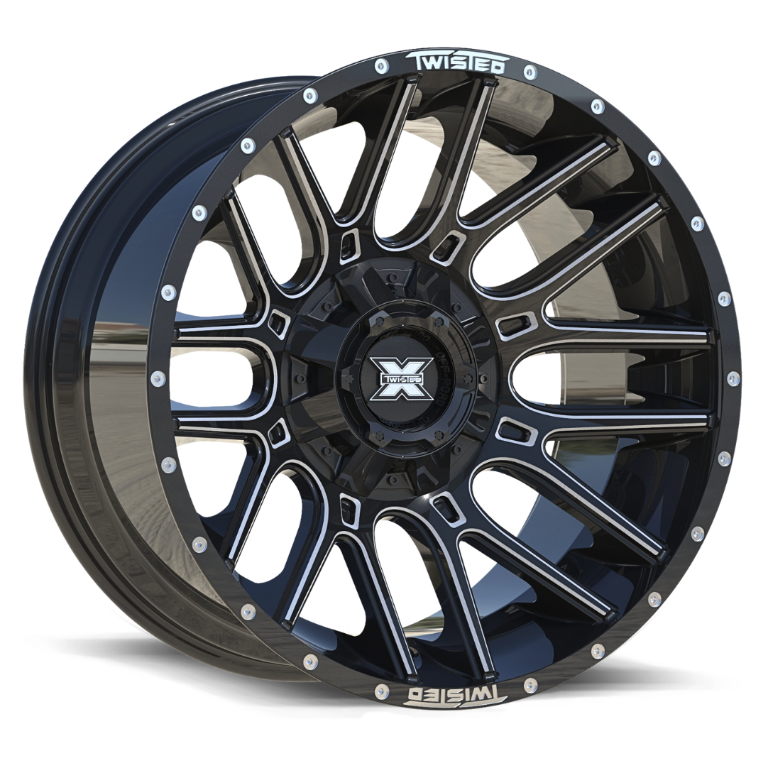 TWISTED OFF-ROAD TW3 22x10 6x135/6x139.7 -18 Gloss Black Milled