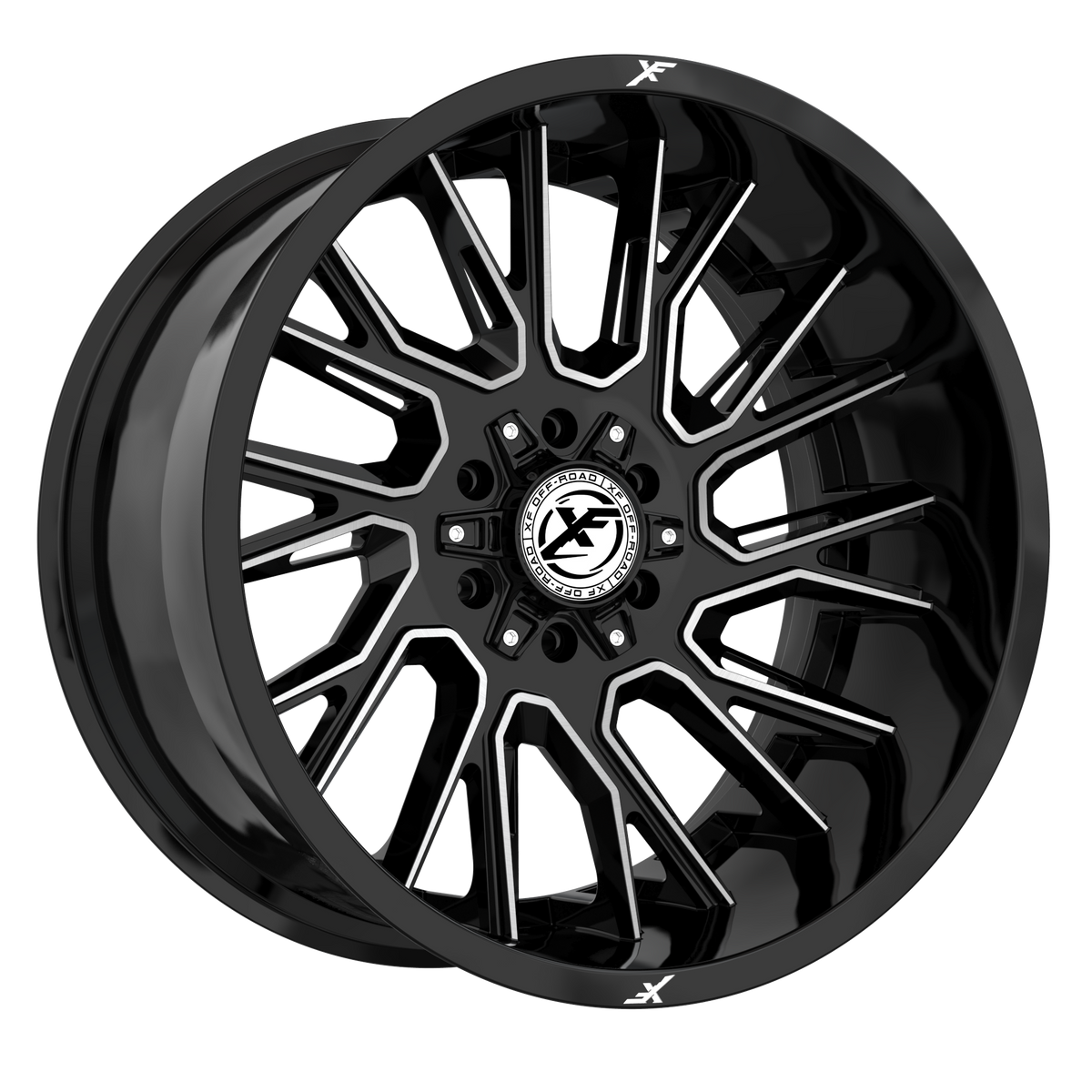 XF OFFROAD XF-230 22x10 6x135/6x139.7 -24 Gloss Black Machined