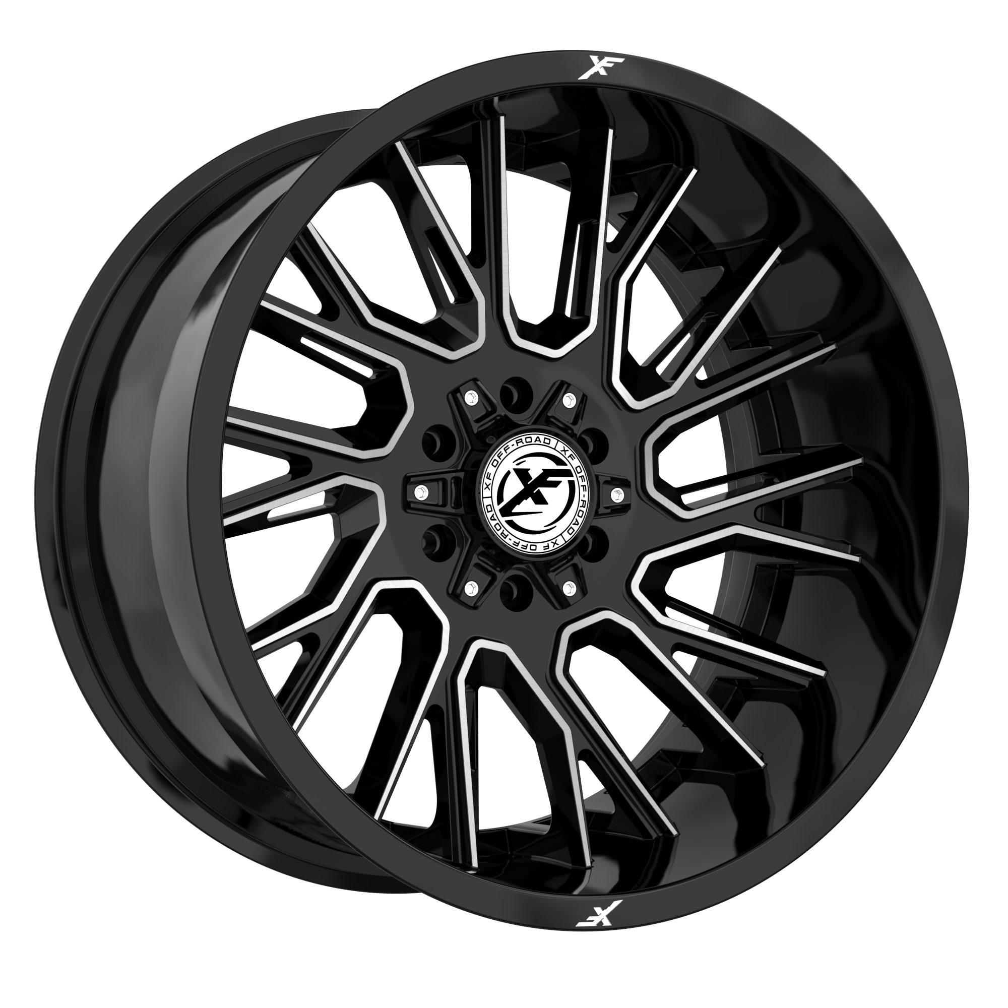 XF OFFROAD XF-230 22x10 6x135/6x139.7 -24 Gloss Black Machined