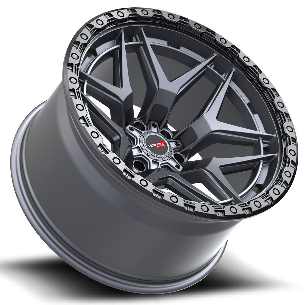 VORTEK VRT-603 17x9 6x135/6x139.7 12 Matte Titanium With Black Bead Ring