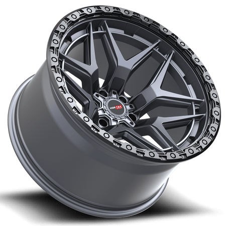 VORTEK VRT-603 17x9 6x135/6x139.7 12 Matte Titanium With Black Bead Ring