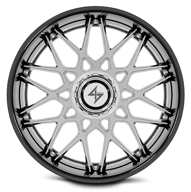 SENTALI BARREL FORGED XTREME SENTALI BFX BFX5 22x10 6x135/6x139.7 -24 Gloss Black Lip / Chrome Centre
