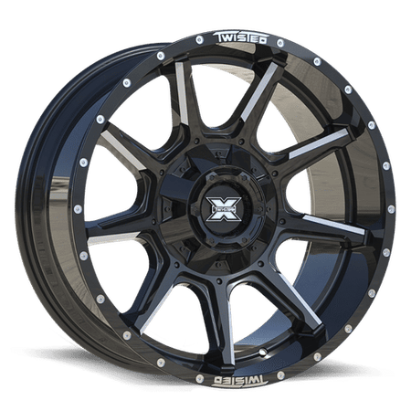 TWISTED OFF-ROAD TW2 22x12 8x165.1/8x180 -44 Gloss Black Milled