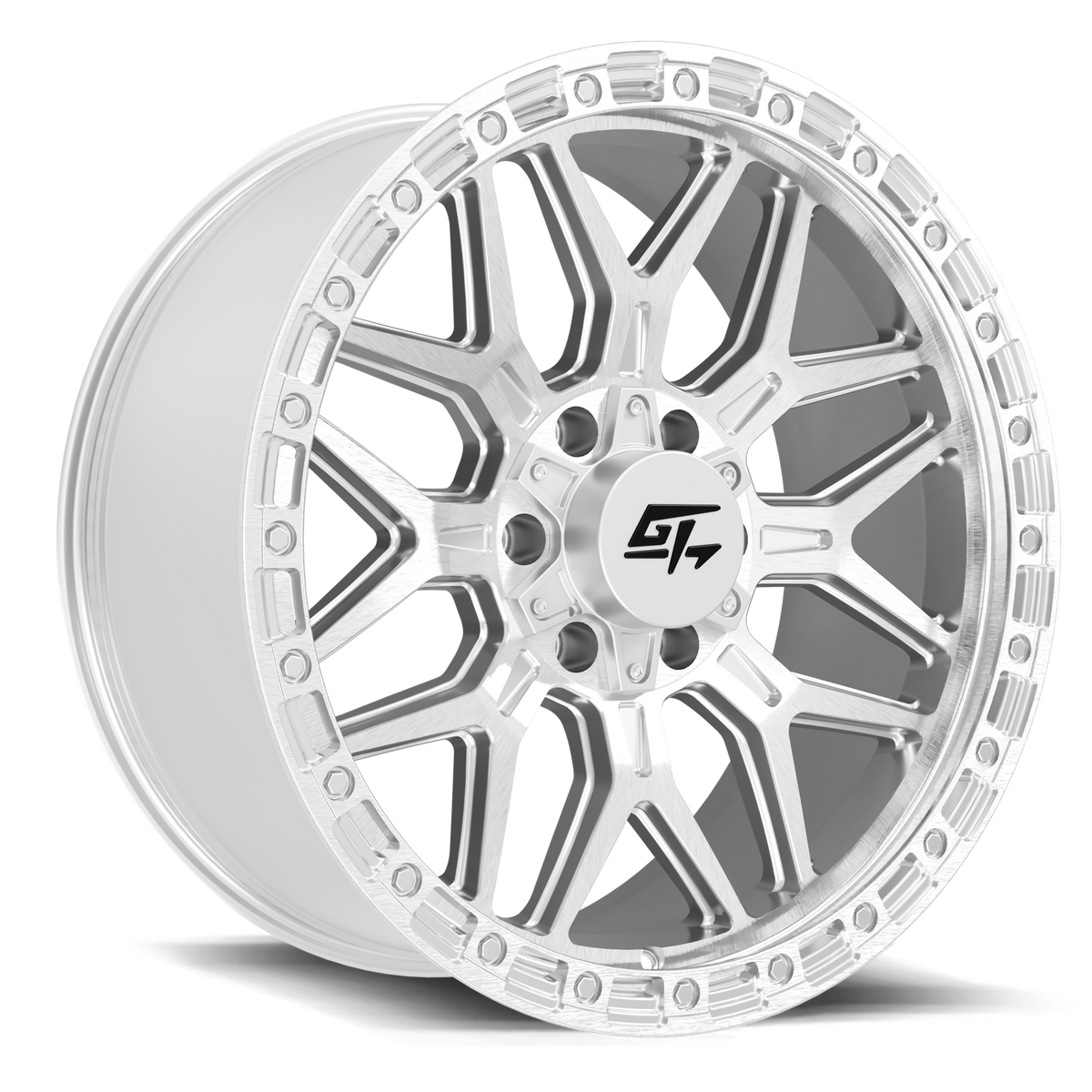 GT OFFROAD Revolt 18x9 5x127 / 5x139.7 +12 Hyper Silver Machined Face