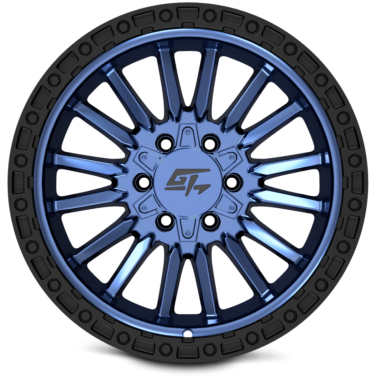 GT OFFROAD CHAMBER 18x12 6x135 / 6x139.7 -44 Black Ring / Midnight Blue Centre