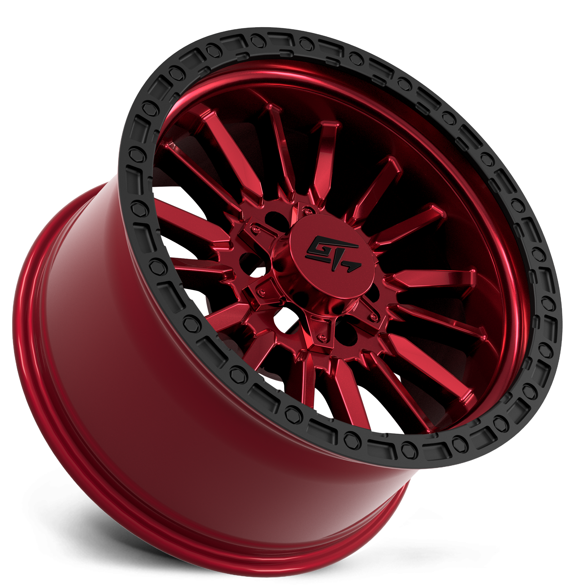 GT OFFROAD CHAMBER 18x12 8x165.1/8x180 -44 Black Ring / Anodized red centre