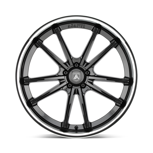 Asanti Black ABL-23 SIGMA – 20X10.5 – 5X114.3 – 38 mm – GLOSS BLACK W/ CHROME LIP