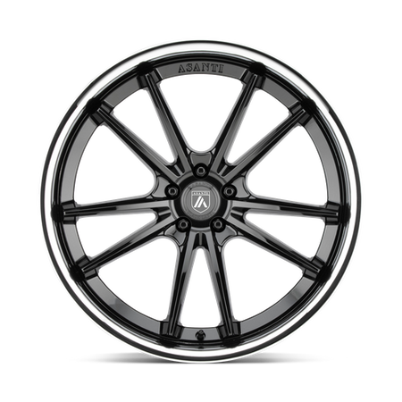Asanti Black ABL-23 SIGMA – 20X10.5 – 5X114.3 – 38 mm – GLOSS BLACK W/ CHROME LIP