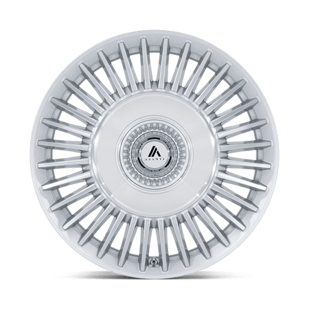 Asanti Black AB040 TIARA – 22X10.5 – BLANK – 18 mm – GLOSS SILVER BRIGHT MACH FACE