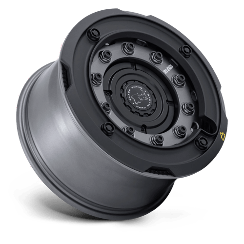 Black Rhino Hard Alloys BR027 ARX – 17X8 – 6X130/6X139.7 – 32 mm – GUN BLACK W/ MATTE BLACK RING