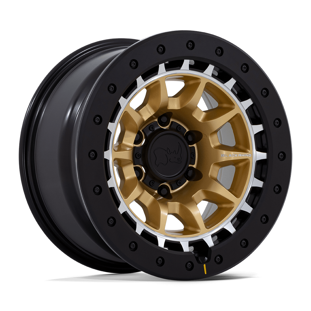 Black Rhino Hard Alloys BR016 TUSK – 17X8.5 – 6X139.7 – -10 mm – MATTE GOLD W/ MACHINED RING