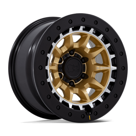 Black Rhino Hard Alloys BR016 TUSK – 17X8.5 – 6X139.7 – -10 mm – MATTE GOLD W/ MACHINED RING
