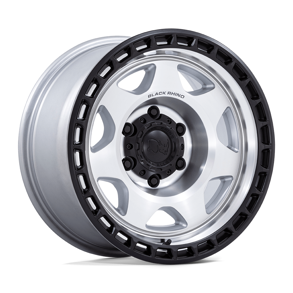 Black Rhino Hard Alloys BR018 VOYAGER – 17X8.5 – 5X127 – 0 mm – SILVER MACHINED W/ M-BLACK LIP