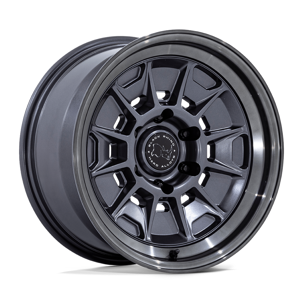 Black Rhino Hard Alloys BR021 MONDO – 17X8.5 – 6X139.7 – -10 mm – MATTE GUNMETAL W/ G-GRAY LIP