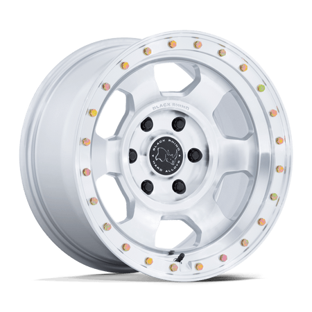 Black Rhino Hard Alloys BR029 TROOPER – 17X8.5 – 6X139.7 – -10 mm – GLOSS SILVER W/ MACHINED FACE