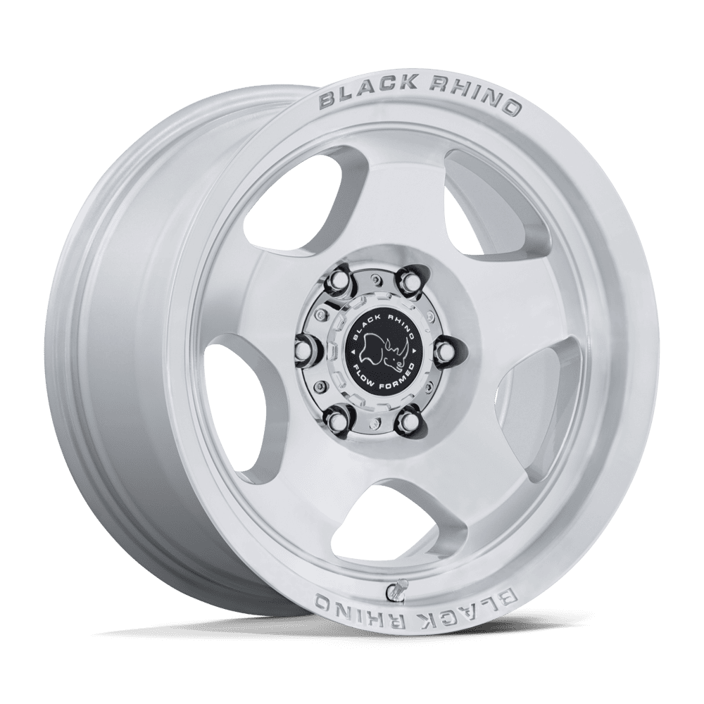 Black Rhino Hard Alloys BR031 SOL – 17X8 – 5X110 – 38 mm – GLOSS SILVER W/ MACHINED FACE