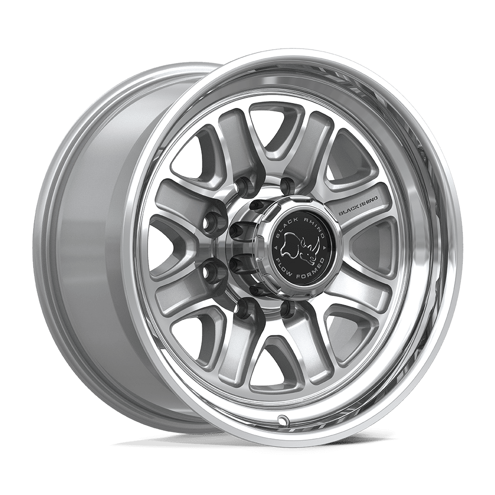 Black Rhino Hard Alloys BR032 ECHO – 18X9 – 8X170 – 12 mm – GLOSS SILVER W/ MACHINED FACE