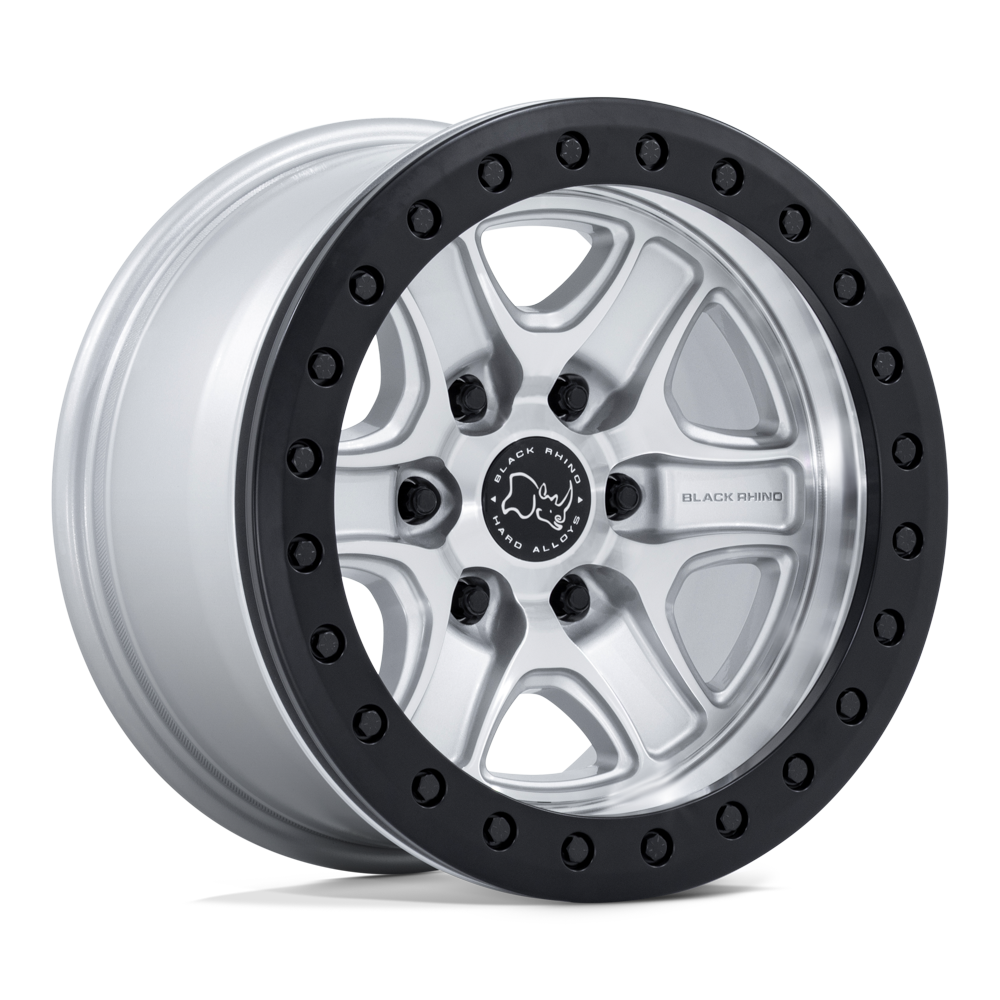 Black Rhino Hard Alloys BR200 ECHO TRAIL LOCK BEADLOCK – 18X9 – 6X139.7 – 12 mm – HYPER SILVER W/ MACHINED FACE