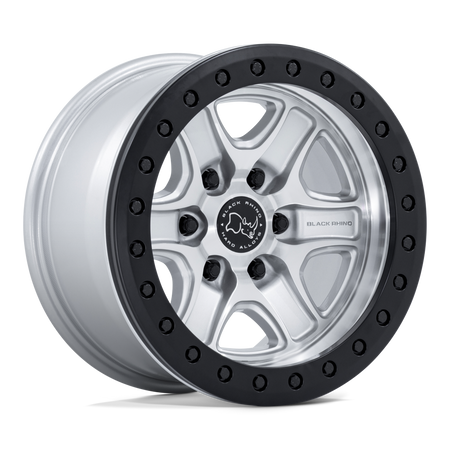 Black Rhino Hard Alloys BR200 ECHO TRAIL LOCK BEADLOCK – 17X8.5 – 6X135 – 0 mm – HYPER SILVER W/ MACHINED FACE
