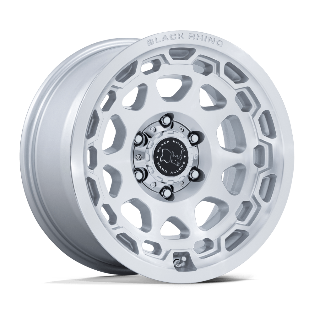 Black Rhino Hard Alloys BR026 CONGO – 17X8.5 – 5X114.3 – 35 mm – GLOSS SILVER W/ MACHINED FACE