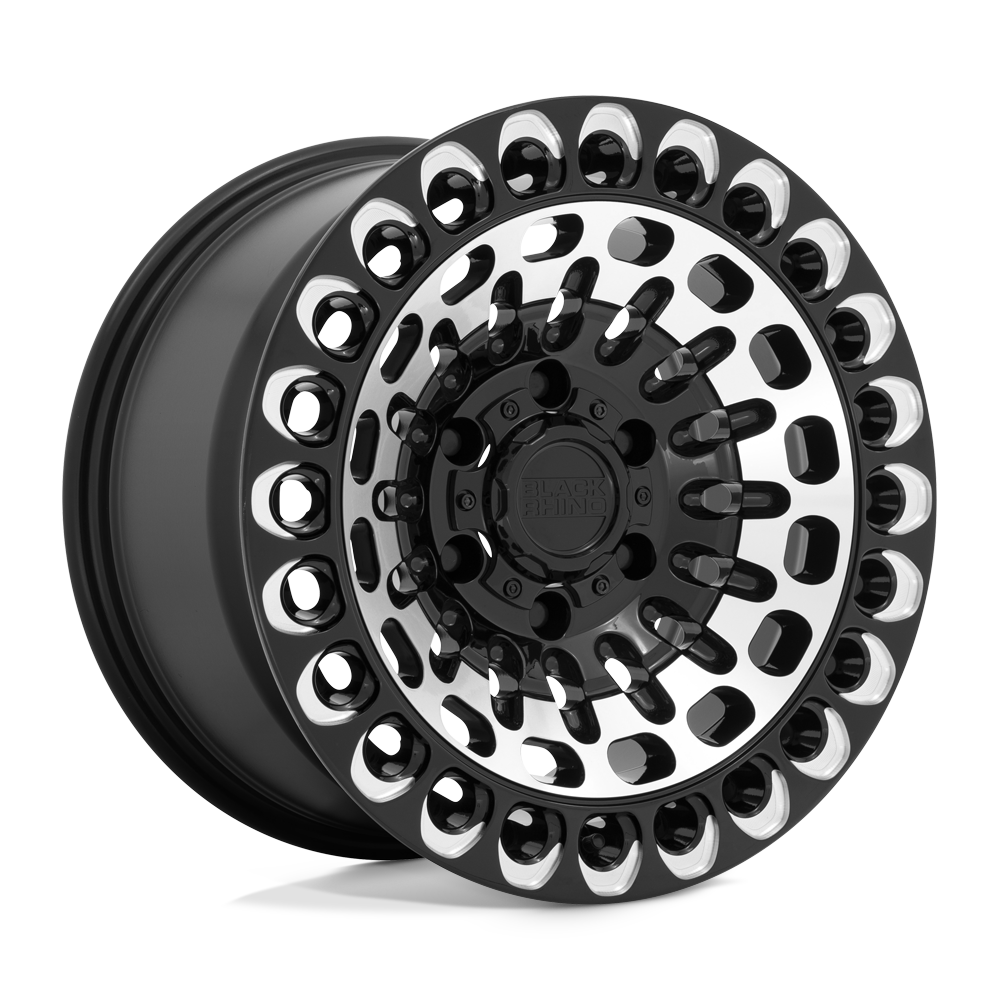 Black Rhino Hard Alloys LABYRINTH – 17X9.5 – 6X139.7 – 12 mm – GLOSS BLACK W MACH FACE & MILL