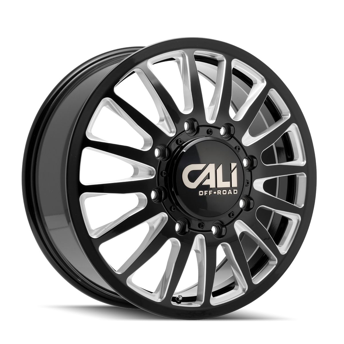 Cali Off-Road SUMMIT DUALLY – 22x8.25, 8x200, +115 – Gloss Black Milled