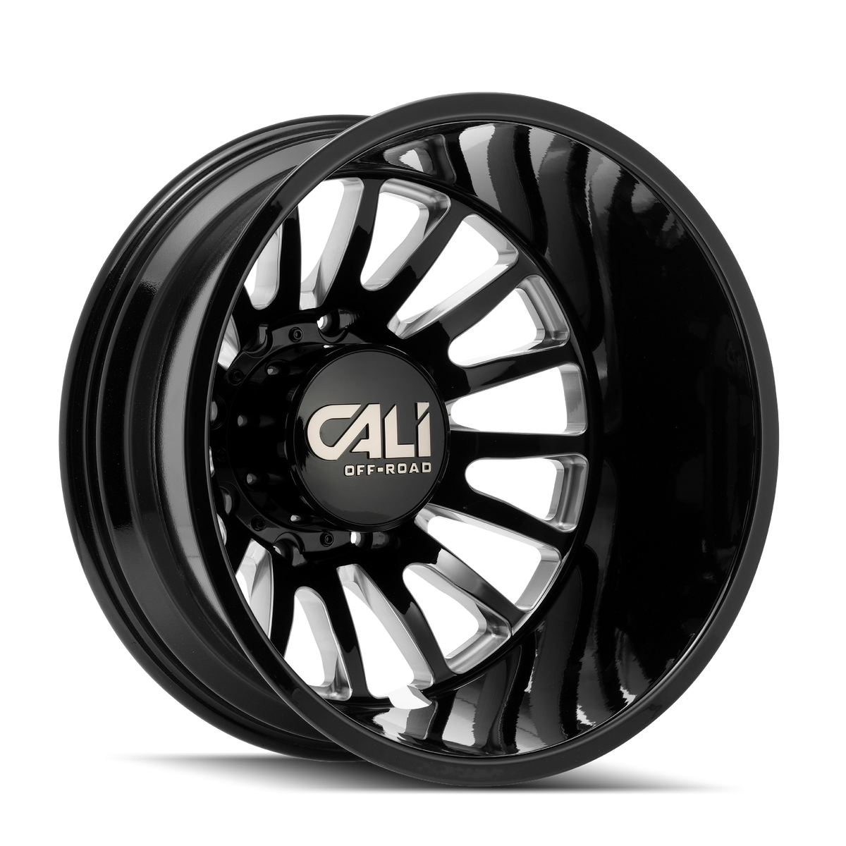 Cali Off-Road SUMMIT DUALLY – 22x8.25, 8x200, +115 – Gloss Black Milled