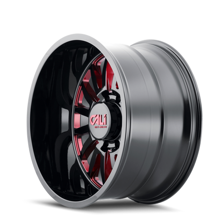 Cali Off-Road SUMMIT – 24x14, 8x165.1, -76 – Gloss Black Milled Prism Red