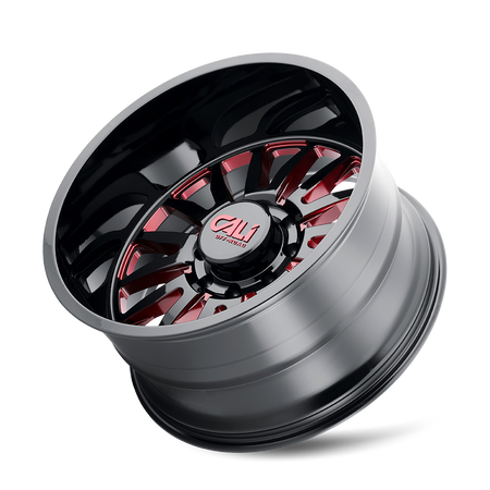 Cali Off-Road SUMMIT – 24x14, 8x165.1, -76 – Gloss Black Milled Prism Red