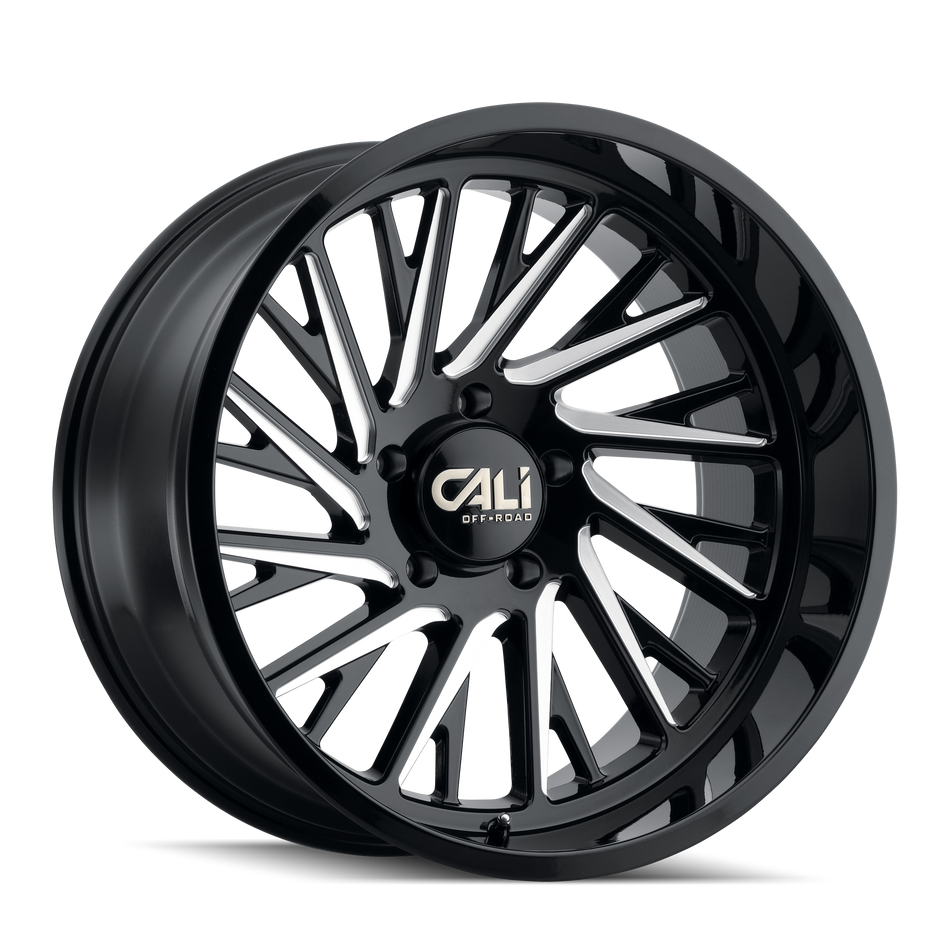 Cali Off-Road PURGE – 24x14, 8x165.1, -76 – Gloss Black Milled