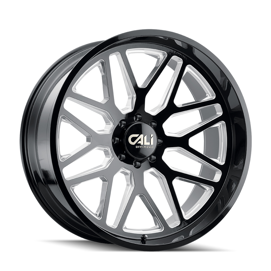Cali Off-Road INVADER – 20x10, 6x139.7, -25 – Gloss Black Milled
