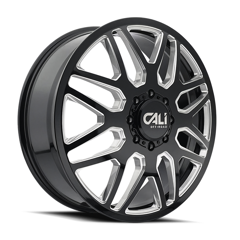 Cali Off-Road INVADER DUALLY – 22x8.25, 8x165.1, +115 – Gloss Black Milled